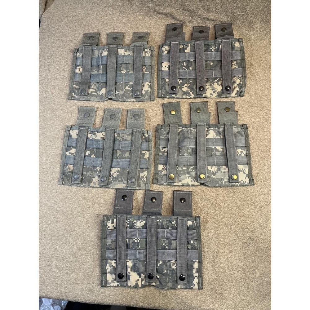 Set of 5 MOLLE Triple Magazine Pouch Dump Pouch‎ Army Digital Camo